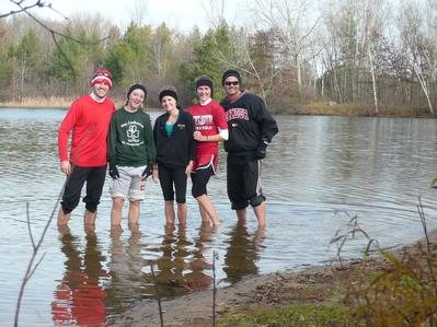 Coaches and girls in Lake Jonas